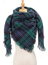 billiga Halsdukar för kvinnor-Unisex julrutig halsduk - polyestermaterial, mjuk och varm, flera färger för vinter, högtidsfester och vardagsbruk