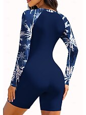 Χαμηλού Κόστους Rash Guards One Pieces-Γυναικεία Προστατευτικά Ολόσωμη φόρμα για σέρφινγκ Μαγιό Τροπικό Αποκλεισμός χρωμάτων Κουμπώσου με ενσωματωμένο σουτιέν Αφαιρούμενη επένδυση Προστασία από τον ήλιο UV UPF50+ Πολύ Ελαφρύ (UL)