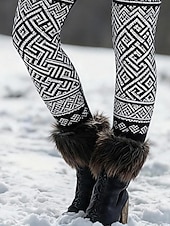 preiswerte -Damen Leggings Gemütliche Leggings Urlaub Vintage Ethno-Stil Volle Länge Hohe Taille Grafik Drucken Bequem Dehnbar Lässig Täglich Urlaub Schwarz Sommer Frühling Herbst Winter Schmale Passform