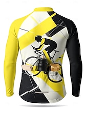 Недорогие Мужские джерси-Муж. Велокофты Сноуборд Джерси Геометрический принт Мультипликационный персонаж Контрастный цвет Длинный рукав Велоспорт Футболка Футболка Джерси Компрессионная одежда с 3 задними карманами
