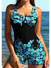 billiga One Pieces Rash Guards-Dam Rash-guards Surfdräkt i ett stycke Baddräkt Blommig Tropisk Färgblockerande Dragkedja med inbyggd BH Avtagbar dyna UV Solskydd UPF50+ Ultralätt (UL) Långärmad Badkläder Kroppsdräkt Surfing