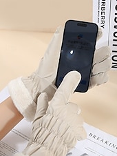 levne Dámské rukavice-Dámské nepromokavé nylonové rukavice s dotykovou obrazovkou, vícebarevné, měkké a teplé, ideální pro zimní a outdoorové aktivity