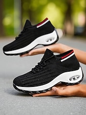 billige Sneakers til kvinner-damerosa luftpolstrede atletiske joggesko – lette løpesko for aktive kvinner, treningsstudio, utendørs trening og daglige turer