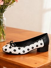 Χαμηλού Κόστους Ημέρα του Αγίου Βαλεντίνου-Γυναικείες μπαλαρίνες με πουά και φιόγκο – χαριτωμένο ρετρό στυλ δεκαετίας του 1950, ιδανικές για casual ντύσιμο, καθημερινές εξόδους και tea parties