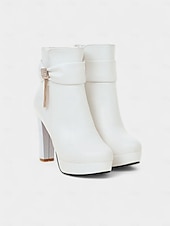 お買い得  プラットフォームブーツ-ラインストーンのディテールが施されたレディースのブラックアンクルブーツ。フォーマルなシーン、パーティー、夜のお出かけにぴったりのシックなイブニングスタイルのプラットフォームブーツ。