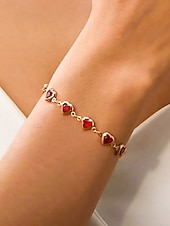 baratos Dia dos Namorados-Conjunto de colar e pulseira com pingente em formato de coração, feito de liga metálica, disponível em diversas cores – acessório perfeito para o Natal e Dia dos Namorados.