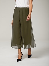  Жен. Нахальный Элегантный стиль По щиколотку Нормальная Эластичная Повседневные Офис На каждый день Оливковый Лето Весна Осень Свободное облегание