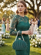 tanie Kopertówki i torebki wieczorowe-plisowana damska kopertówka z perłowym uchwytem – elegancka wieczorowa torebka, w wielu kolorach – idealna na wesela, imprezy i specjalne okazje