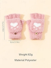preiswerte Handschuhe für Damen-Damen-Fingerhandschuhe aus flauschigem Strick mit Katzenpfotenmuster – weicher Plüschstoff, in verschiedenen Farben erhältlich, perfekt für Winter und Freizeit.