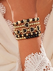 Недорогие Женский браслет-Женский рождественский браслет из бусин с вишневой тематикой, красный и золотой, идеальный подарок на праздник