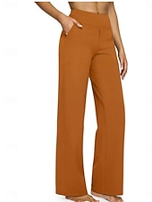 economico Pantaloni a gamba dritta-Per donna Pantaloni Chinos Pantaloni Estivi Pantaloni casual Moda Streetwear Lavoro Lunghezza intera Vita Alta Semplice Tasca Comodità Leggero Morbido Micro-elastico All'aperto Streetwear Ferie