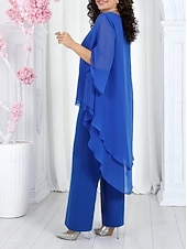 abordables Ensembles chemisiers pour femmes-Femmes Chemisier Manche 3/4 Manche cloche Superposé Élégant Formel Bleu Noir Rose Claire Été Coupe régulière