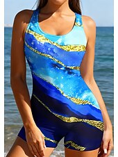رخيصةأون راش غاردز ون بيس-نسائي وسط حماية ضد التحسس بدلة ركوب الأمواج من قطعة واحدة ثوب السباحة مجرد حجر كريم حجب الألوان إحزم مع حمالة صدر مدمجة حشوة متحركة حماية من الأشعة فوق البنفسجية UPF50+ خفيف جدا (UL) بدون كم كم طويل