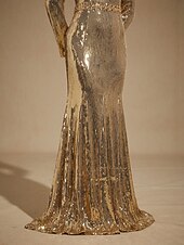 cheap Sequin Dresses-Women's Maxi Dress Floor Length Dress Trumpet Mermaid Dress Elegant Party Evening Party Cocktail Party Sequins Beaded Regular Fit Solid Color Long Sleeve Crew Neck Gold Spring Fall Winter