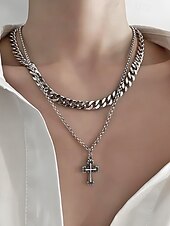 halpa Miesten korut-Miesten titaaniteräksestä valmistettu ketjukaulakoru ristiriipuksella – kestävä ja tyylikäs muotoilu arkeen ja erityistilaisuuksiin
