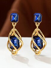 tanie Walentynki-Damskie kolczyki ze stopu metali, w wielu kolorach, elegancki design z kamieniem szlachetnym na święta Bożego Narodzenia i oficjalne okazje