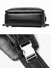 זול תיקים לגברים-תיק עור לגברים, עמיד למים ועמיד, קיבולת גדולה, דוגמת תנין אופנתית לשימוש חיצוני ויומיומי