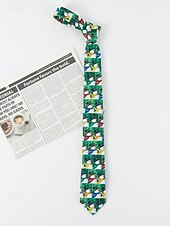 preiswerte Krawatten &amp;amp; Fliegen für Herren-Weihnachtskrawatte für Herren aus Polyester mit Weihnachtsmann-, Schneemann- und weihnachtlichen Motiven – festliche, verstellbare Fliege für Weihnachtsfeiern und festliche Anlässe
