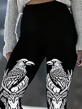 preiswerte -Damen Leggings Gemütliche Leggings Urlaub Vintage Ethno-Stil Volle Länge Hohe Taille Grafik Tiermotiv Drucken Bequem Dehnbar Lässig Täglich Outdoor Purpur Frühling Herbst Winter Schmale Passform