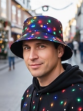 halpa Naisten hatut-Miesten jouluinen kalahattu - useita värejä, LED-valokuvio, polyesterimateriaalia, täydellinen juhla-asuihin ja juhliin