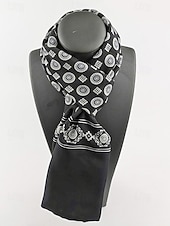 ieftine Cravate și papion pentru bărbați-Eșarfă bărbătească din poliester cu imprimeu floral paisley – design elegant, opțiuni multiple de culoare pentru ocazii formale și casual