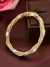 cheap Women's Bracelet-Women's Gold &amp; Silver Rhinestone Bracelet Set - Sparkling Dual-Tone Crystal Bangles, Elegant Party Jewelry for Evenings, Proms &amp; Special Events