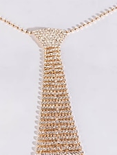 levne Dámský náhrdelník-Dámský náhrdelník s krystaly a kravatou - třpytivý kamínkový přívěsek na krk pro večerní večírky, formální události a okouzlující módní outfity