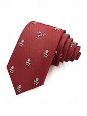 זול עניבות ועניבות פרפר לגברים-עניבות חג המולד לגברים, דוגמאות חגיגיות, משבצות אדומות וירוקות, פתיתי שלג, מוכנות למתנה, עיצובים רבים למסיבות חג המולד וללבוש משרדי