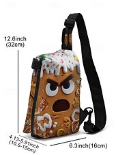 cheap Graphic Print Bags-Men's Christmas Sling Bag - Multiple Fun Patterns, Santa, Reindeer &amp; Gingerbread Designs, Adjustable Strap, Perfect for Holiday Gifts, Casual Wear and Festive Occasions.
