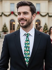 preiswerte Krawatten &amp;amp; Fliegen für Herren-Weihnachtskrawatte für Herren aus Polyester mit Weihnachtsmann-, Schneemann- und weihnachtlichen Motiven – festliche, verstellbare Fliege für Weihnachtsfeiern und festliche Anlässe