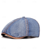 baratos Chapéus Masculinos-Boné masculino de algodão jeans - estilo clássico vintage, respirável e confortável, ideal para uso casual e atividades ao ar livre.