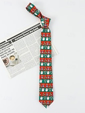 preiswerte Krawatten &amp;amp; Fliegen für Herren-Weihnachtskrawatte für Herren aus Polyester mit Weihnachtsmann-, Schneemann- und weihnachtlichen Motiven – festliche, verstellbare Fliege für Weihnachtsfeiern und festliche Anlässe