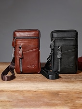 preiswerte Taschen für Herren-Herren-Umhängetasche und Gürteltasche aus echtem Leder – vielseitig einsetzbar, stilvolles Design, strapazierfähig, in verschiedenen Farben erhältlich, für Alltag und Reisen