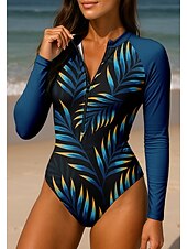 levne Rash guardy One Piece-Dámské Ochrana proti vyrážce Květiny UPF50+ Rychleschnoucí Lehká váha Dlouhý rukáv Bodýčko Triko na plavání Surfování Plážové Vodní sporty Léto