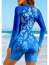 halpa One Pieces Rash Guards-Naisten Ihottumissuoja Uimapuku Uima-asut urheiluun UV-aurinkosuojaus UPF50+ Erikoiskevyt(UL) Pitkähihainen Uima-asut Rash guard -suojapaita Kokopuku Sulkea jnk vetoketju Irrotettava toppaus