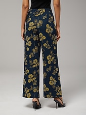  Jeans in Gelb mit Blumenmuster und geradem Bein, perfekt für den Urlaub