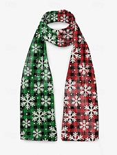 abordables Foulards pour femmes-Écharpe de Noël en velours pour femme - tissu doux et moelleux orné de multiples motifs festifs, idéale pour les fêtes et la mode hivernale