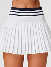  Per donna Tinta unita Gonna casual Gonne da tennis Pantaloncini da tennis Gonne a pieghe Asciugatura Rapida Elastico Traspirante Tennis Corsa Atletico Pantaloni Bianco Giallo Rosa Abbigliamento da