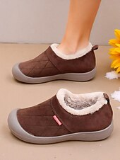 preiswerte Damen-Sneaker-Kamelfarbene, warme, gesteppte Damen-Winterschuhe zum Hineinschlüpfen in weiter Passform – rutschfeste Outdoor-Schuhe für Schneetage, Reisen, Pendeln und den Alltag