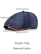 baratos Chapéus Masculinos-Boné masculino de algodão jeans - estilo clássico vintage, respirável e confortável, ideal para uso casual e atividades ao ar livre.