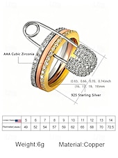 levne Dámské prsteny-Dámský vánoční měděný prsten - elegantní tříbarevný design s čirými kameny, ideální jako sváteční dárek, slavnostní a stylový doplněk pro běžné i formální příležitosti