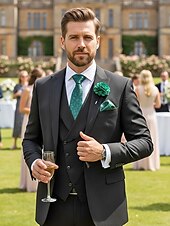 Недорогие Свадьба ACC-Мужской рождественский комплект галстуков, многоцветный, стильный цветочный узор, с запонками и нагрудным платком для официальных мероприятий