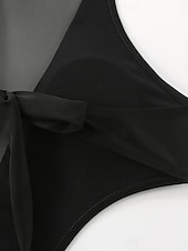 preiswerte Einteilige Badeanzüge-Woman's Einteiliger Badeanzug Sexy Cutout Monokini Hohe Taille Bauchkontrolle Hohe Taille Slim Rückenfrei Urlaub Strandbekleidung Einfarbiger Halter Ausschnitt Ärmlos Badeanzüge