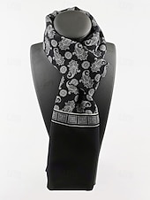 ieftine Cravate și papion pentru bărbați-Eșarfă bărbătească din poliester cu imprimeu floral paisley – design elegant, opțiuni multiple de culoare pentru ocazii formale și casual