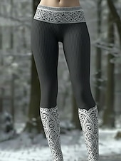 Χαμηλού Κόστους -Γυναικεία Κολάν Άνετα κολάν Διακοπές Βίντατζ Εθνοτικό στυλ Πλήρες μήκος Ψηλή Μέση Γραφική Εκτύπωση Άνετο Υψηλή Ελαστικότητα Causal Καθημερινά Διακοπές Σκούρο-Γκρι Άνοιξη Φθινόπωρο Πολύ στενό