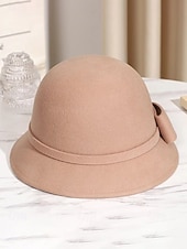 voordelige Dameshoeden-Polyester clochehoed voor dames met strik, elegant en stijlvol, verkrijgbaar in meerdere kleuren, perfect voor casual en formele gelegenheden