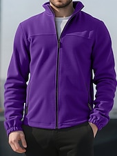 economico Giubbotti e cappotti da uomo-Per uomo Cappotto Invernale Giacca in Pile Giacca Casual All'aperto Quotidiano Calore Termico Tasca Cerniera completa Autunno Inverno Plaid Streetwear Sport e Outdoor Collo alla coreana Regolare