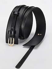 baratos Cinto Feminino-Mulheres Preto Marron Café Couro Ecológico Liga Elegante Vintage Moda Verão Primavera Outono