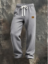 baratos Perna Reta-Homens Calças Esportivas Calças Calça Waffle Com Cordão Bolsos Cintura elástica Tecido Conforto Diário Esportes Moda Casual Marron Escuro Preto Micro-Elástica