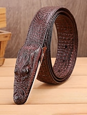 levne Pánské opasky-Pánský opasek z pravé kůže s krokodýlí texturou, více barev, stylový a odolný pro běžné i formální příležitosti